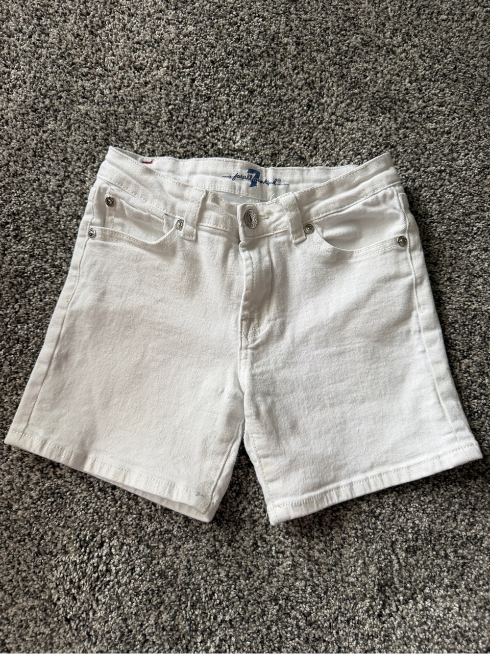 7 For All Mankind White Denim Shorts